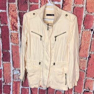 Max Jeans Light Beige Zippered Jacket Small Women’s Jacket